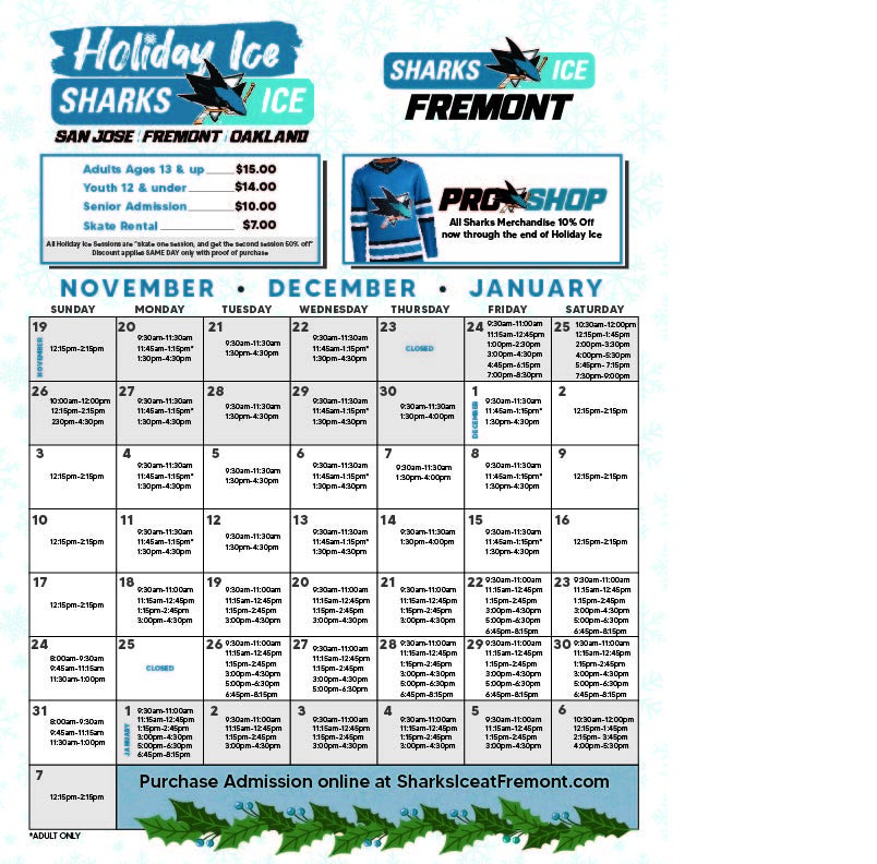 Public Skate Sharks Ice at Fremont